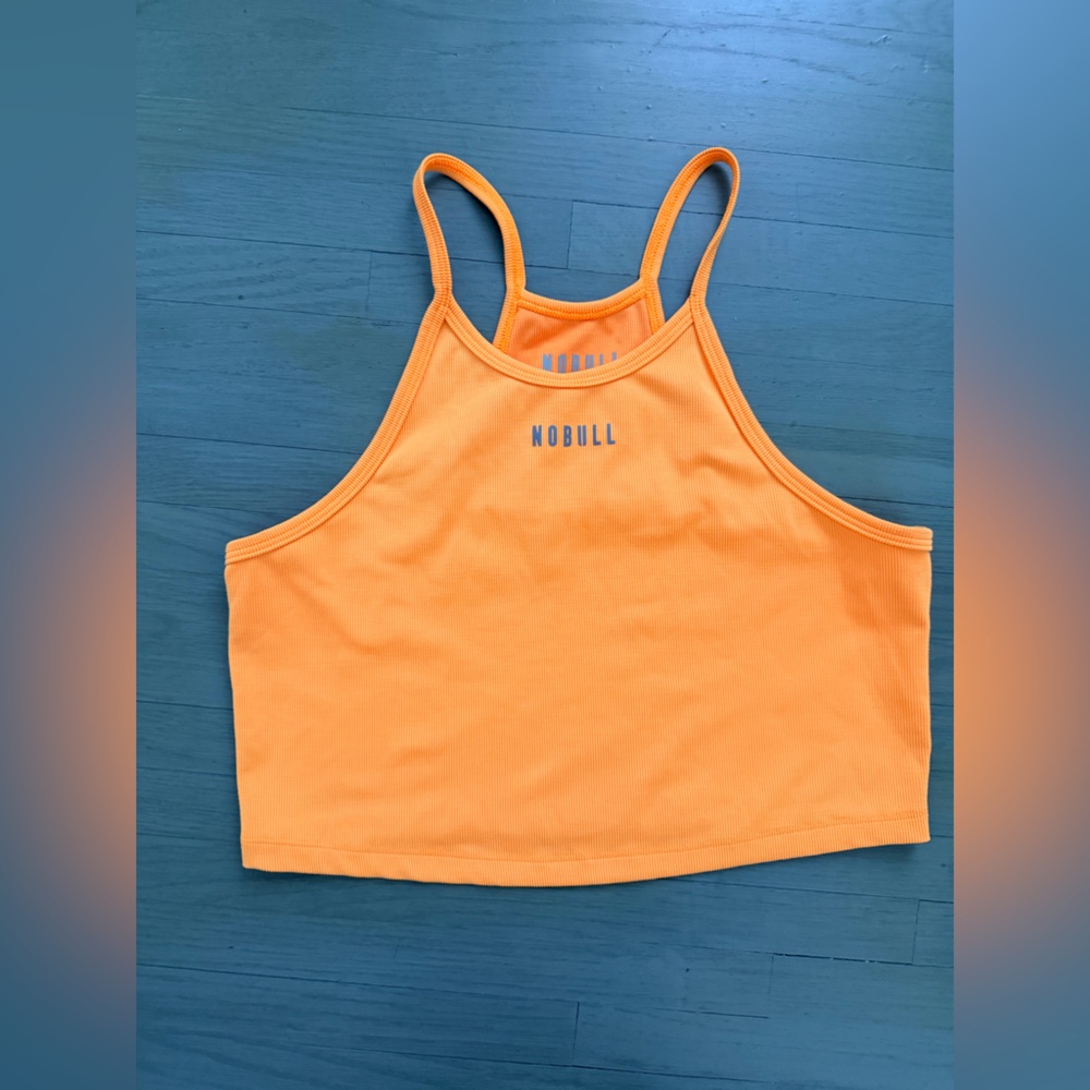 NOBULL Orange Cropped Sports Tank Top